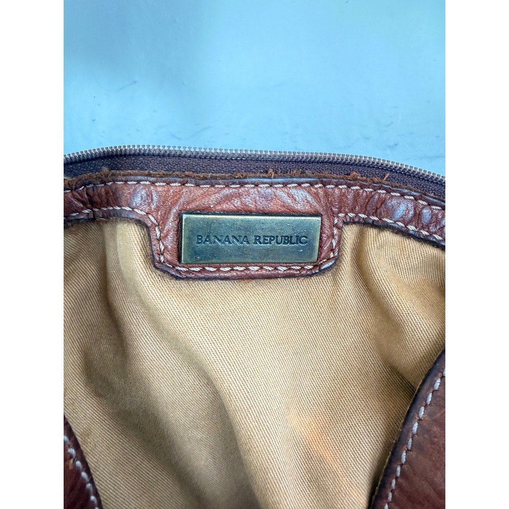 Vintage Banana Republic Ashbury Leather Hobo Boho Saddlebag Bag Y2K - Picture 3 of 6